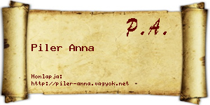 Piler Anna névjegykártya